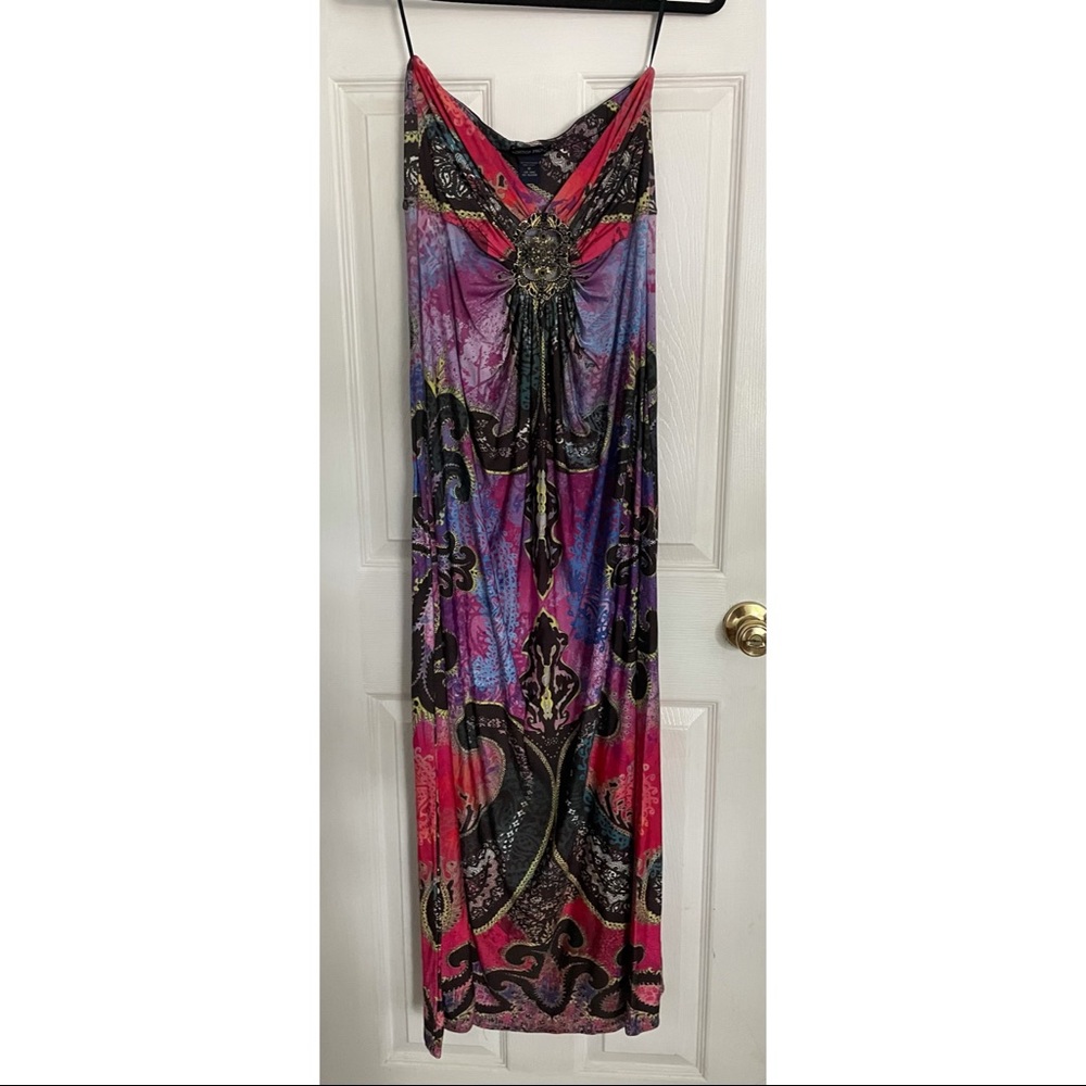 Boston Proper • Strapless sweetheart jeweled maxi
